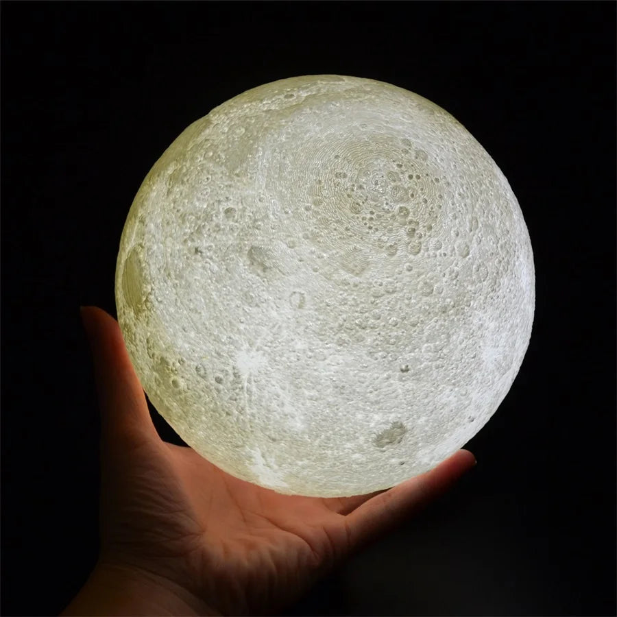 3D Print Rechargeable Moon Lamp LED Night Light
